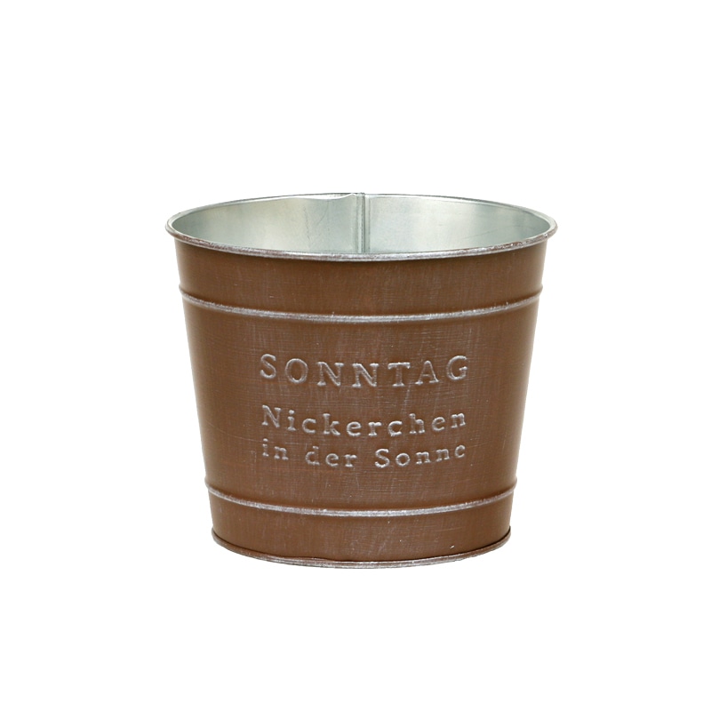 大橋新治商店 ブリキポット ゾンターク D4号 ブラウン 31-024 1個(ご注文単位1個)【直送品】