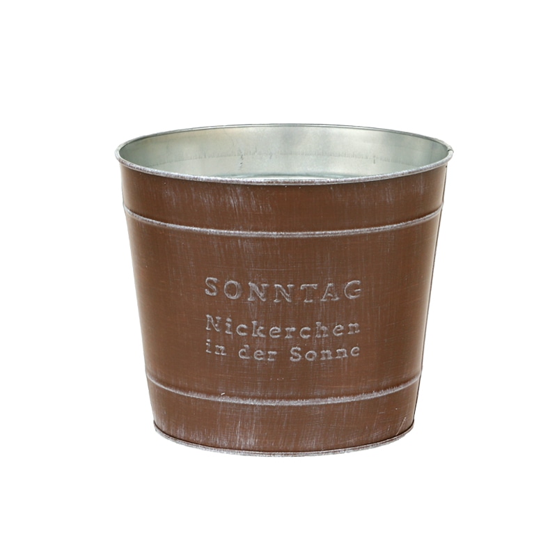 大橋新治商店 ブリキポット ゾンターク D5号 ブラウン 31-025 1個(ご注文単位1個)【直送品】