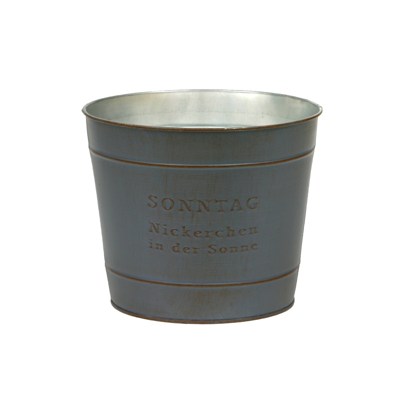 大橋新治商店 ブリキポット ゾンターク D5号 ブルーグレイ 31-035 1個(ご注文単位1個)【直送品】