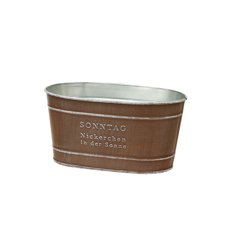 大橋新治商店 ブリキポット ゾンターク D3号W ブラウン 31-122 1個(ご注文単位6個)【直送品】