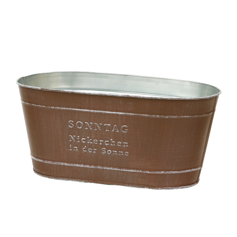 大橋新治商店 ブリキポット ゾンターク D4号W ブラウン 31-124 1個(ご注文単位1個)【直送品】