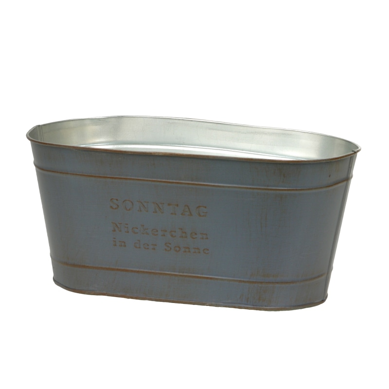 大橋新治商店 ブリキポット ゾンターク D4号W ブルーグレイ 31-134 1個(ご注文単位1個)【直送品】