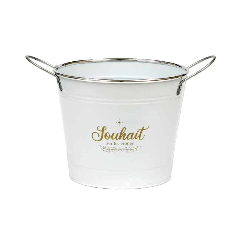 大橋新治商店 ブリキポット キャラット D5号 ホワイト 31-215 1個(ご注文単位1個)【直送品】