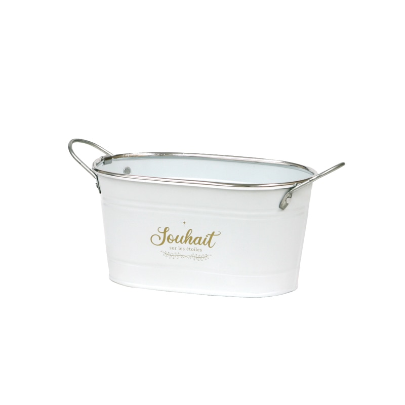 大橋新治商店 ブリキポット キャラット D3号W ホワイト 31-222 1個(ご注文単位6個)【直送品】