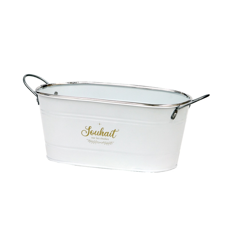 大橋新治商店 ブリキポット キャラット D3.5号W ホワイト 31-223 1個(ご注文単位1個)【直送品】