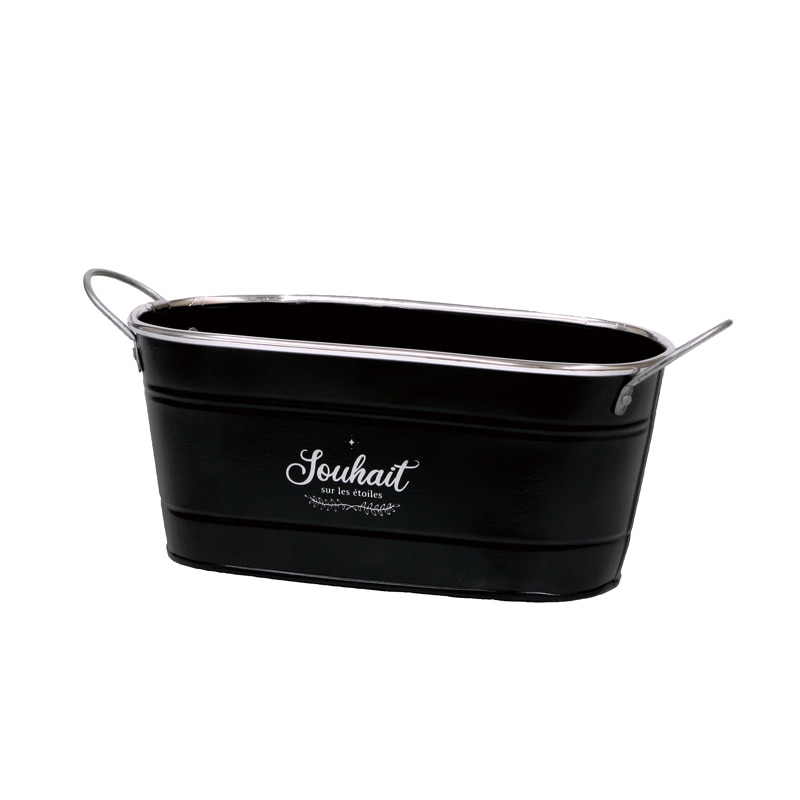 大橋新治商店 ブリキポット キャラット D3.5号W ブラック 31-243 1個(ご注文単位1個)【直送品】