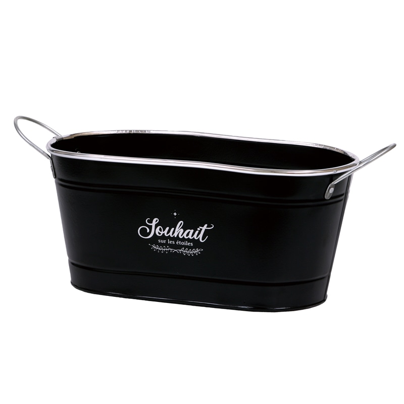 大橋新治商店 ブリキポット キャラット D4号W ブラック 31-244 1個(ご注文単位1個)【直送品】