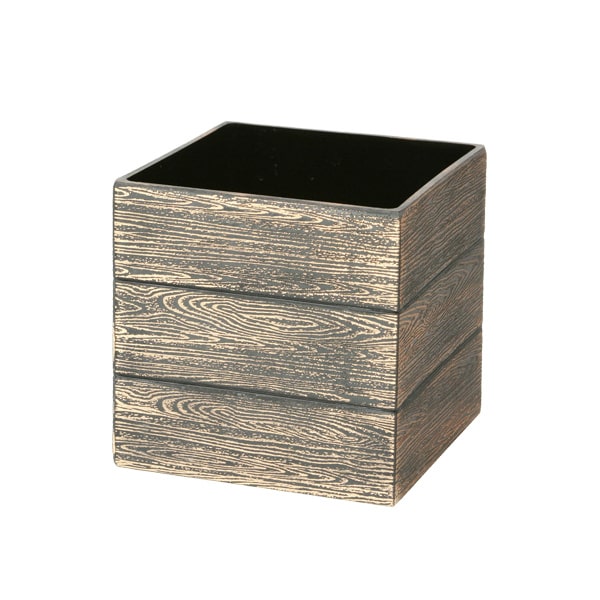 大橋新治商店 木目角箱 蒔絵 56-2116 1個（ご注文単位4個）【直送品】