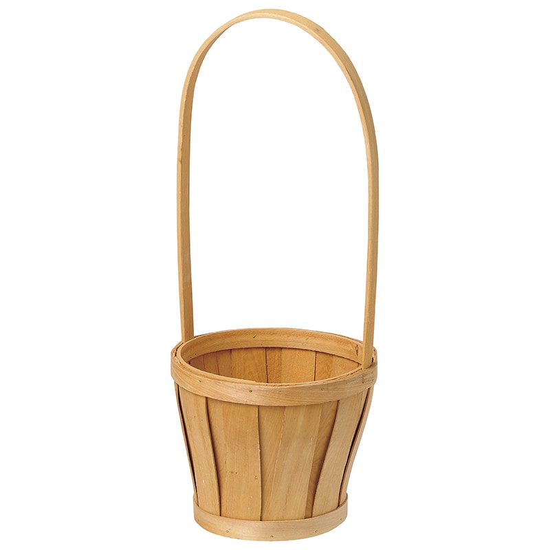 大橋新治商店 ウッドバスケット ハンドル付D5号 63-645 1個（ご注文単位1個）【直送品】
