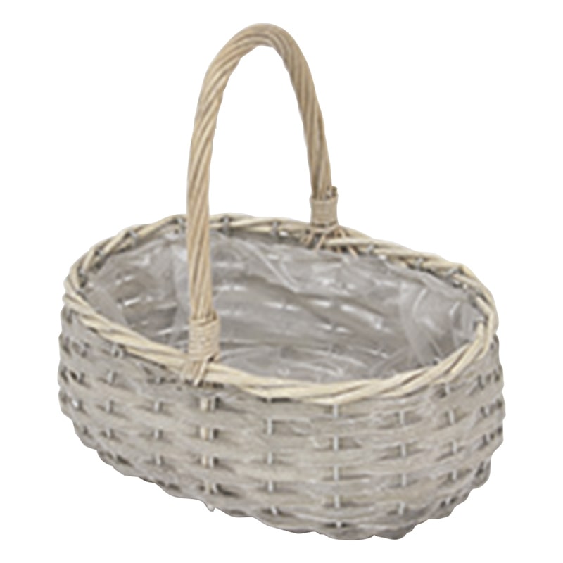 大橋新治商店 アレンジバスケット カンパーニャ オーバル グレー 63-971 1個(ご注文単位1個)【直送品】