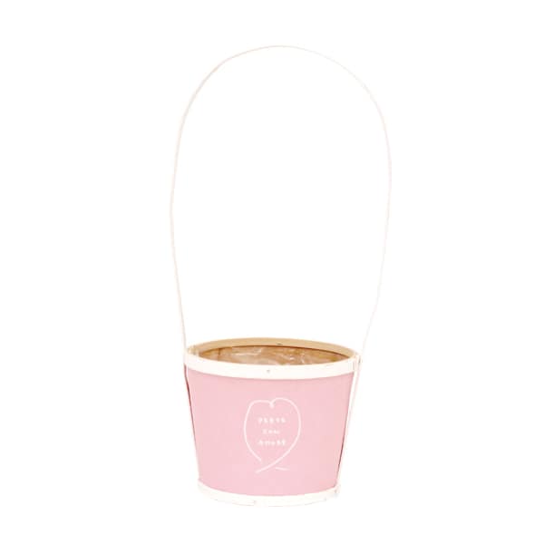 大橋新治商店 アレンジバスケット ペコ ハンドル付 D4号 ピンク 64-014 1個（ご注文単位1個）【直送品】