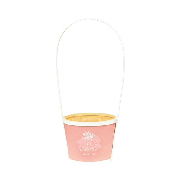 大橋新治商店 鉢カバー ブーケ D4号 ハンドル付 ピンク 64-164 1個(ご注文単位1個)【直送品】