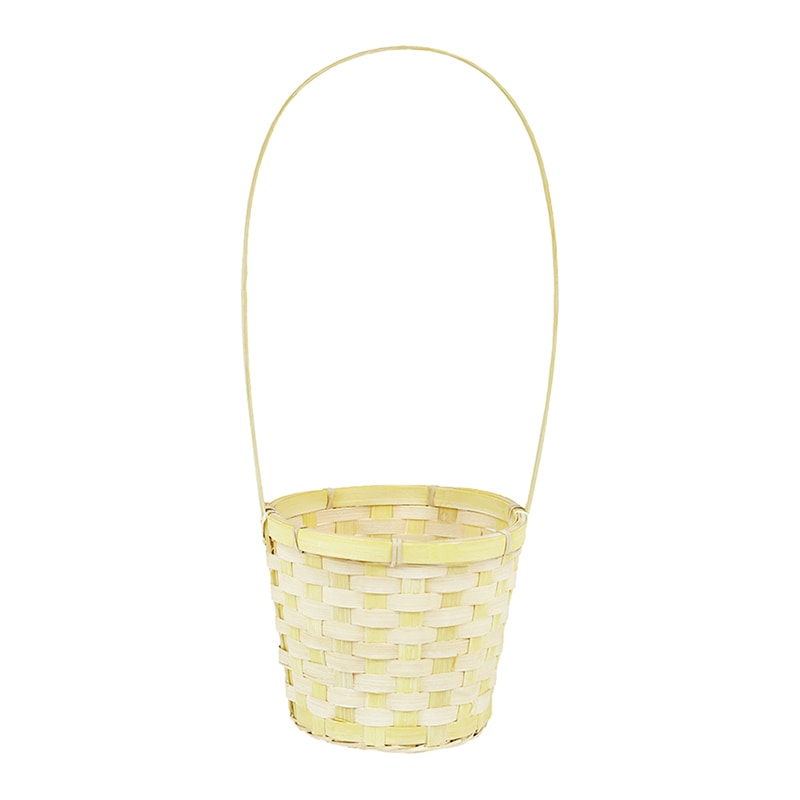 大橋新治商店 バスケット　マカロン D4号　ハンドル付　イエロー 65-014 1個（ご注文単位1個）【直送品】