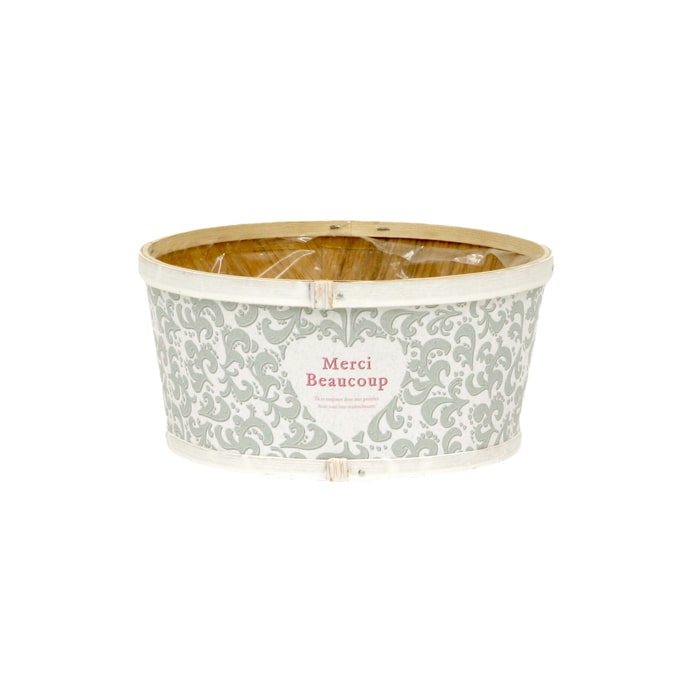 大橋新治商店 ウッドバスケット 寄せS グレー 73-393 1個(ご注文単位6個)【直送品】