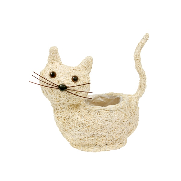 大橋新治商店 アニマルバスケット ネコ D3号 白 82-263 1個(ご注文単位1個)【直送品】
