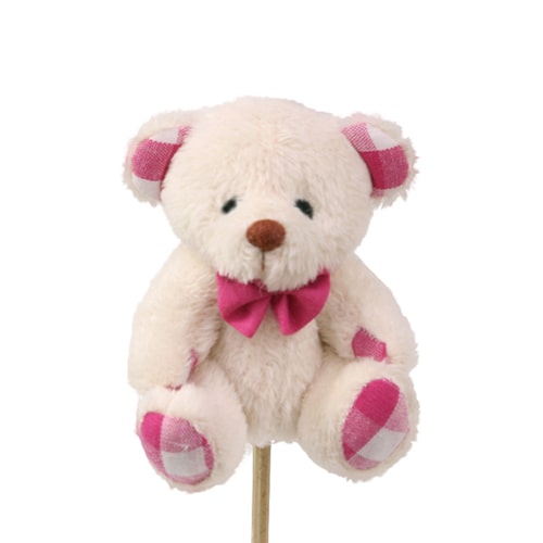 大橋新治商店 縫いぐるみピック ホワイトベア ピンク 86-5296 1本（ご注文単位10本）【直送品】