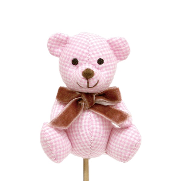 大橋新治商店 縫いぐるみピック チェックベア ピンク 86-5816 1本（ご注文単位10本）【直送品】