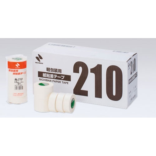 210-12 紙粘着テープ210　12mm　白10巻 1袋 (ご注文単位1袋)【直送品】