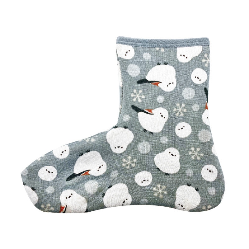 丸和貿易 ぽかそ ぽかぽかそっくす アンクルタイプ シマエナガ グレー 200396703 1個（ご注文単位3個）【直送品】