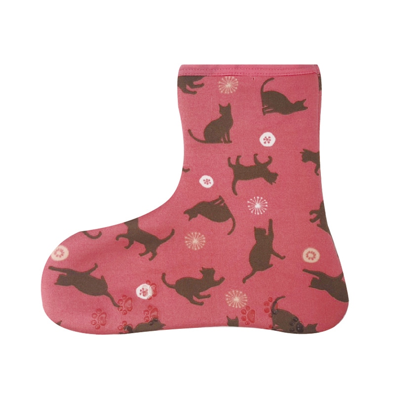 丸和貿易 ぽかそ ぽかぽかそっくす アンクルタイプ シルエットキャット ピンク 200395803 1個（ご注文単位3個）【直送品】