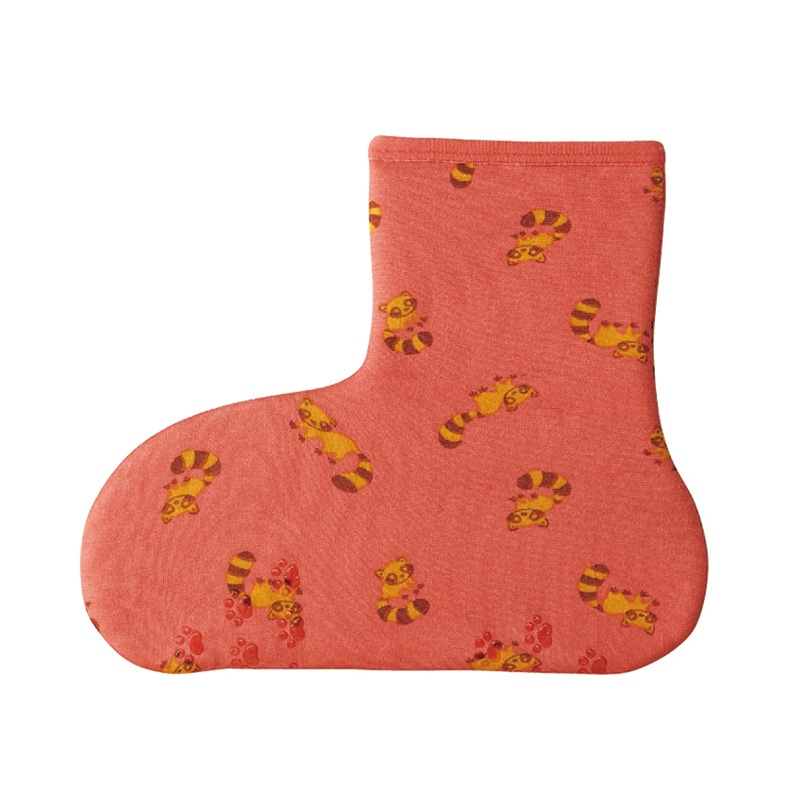 丸和貿易 ぽかそ ぽかぽかそっくす アンクルタイプ アライグマ ピンク 200393106 1個（ご注文単位3個）【直送品】