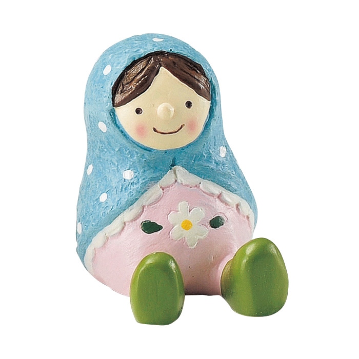 丸和貿易 ノーティーアニマル マスコット マトリョーシカ ブルー 400520605 1個（ご注文単位6個）【直送品】