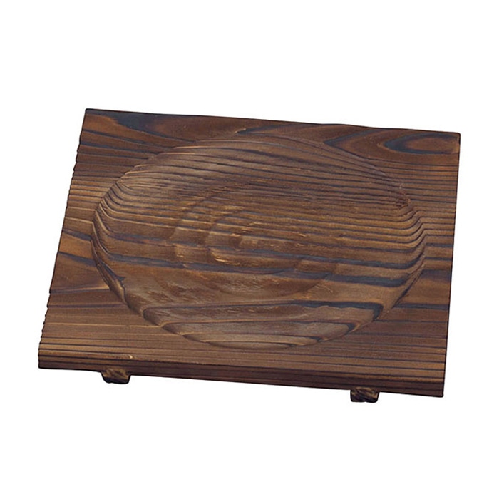 ヤマコー 焼杉鍋敷 足付 中 08435 1個(ご注文単位1個)【直送品】