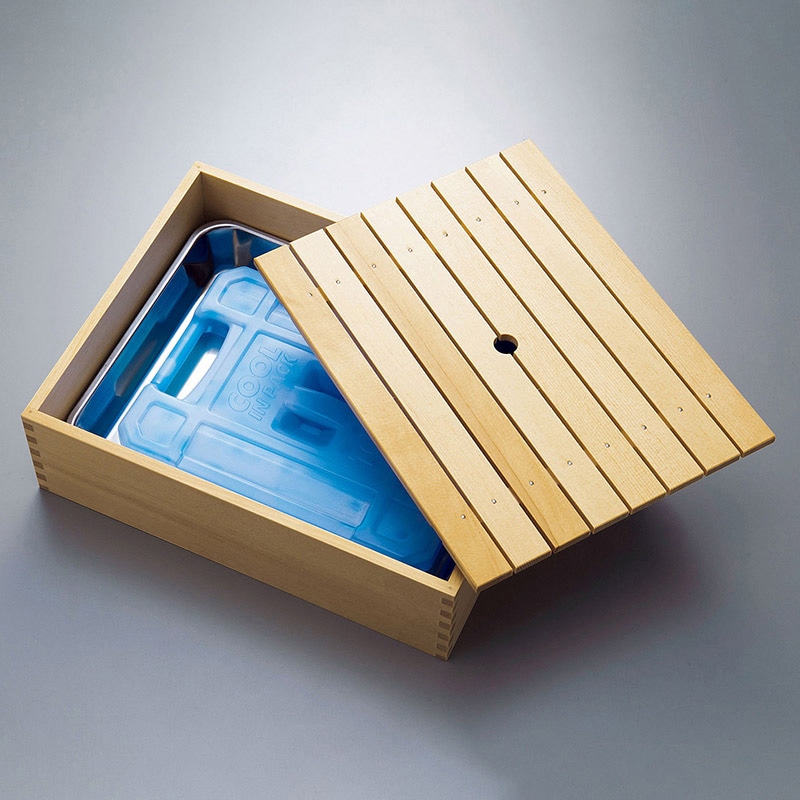 ヤマコー ネタ箱・かぶせ蓋　小 目皿　ステンレスバット付 10343 1個（ご注文単位1個）【直送品】