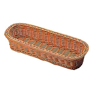 ヤマコー 洗える樹脂バスケット長角トレイ 細長 茶 14217 1個(ご注文単位1個)【直送品】