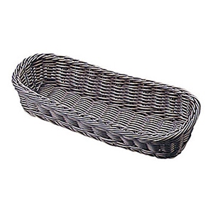 ヤマコー 洗える樹脂バスケット長角トレイ 細長 こげ茶 14218 1個(ご注文単位1個)【直送品】