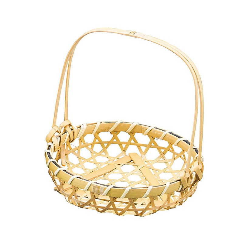 ヤマコー 白ユリ手付篭　小  14253 1個（ご注文単位1個）【直送品】