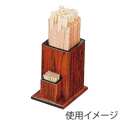 ヤマコー 楊枝入付箸立　ハイブラウン  15198 1個（ご注文単位1個）【直送品】