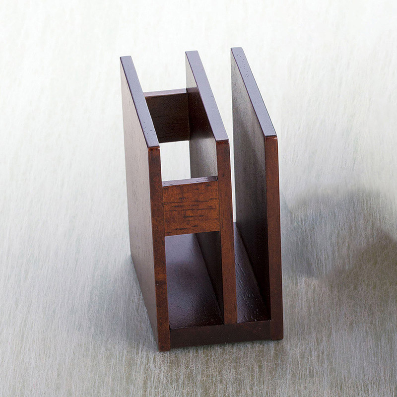 ヤマコー SC　木製ナプキン＆メニュースタンド　ブラウン  15277 1個（ご注文単位1個）【直送品】