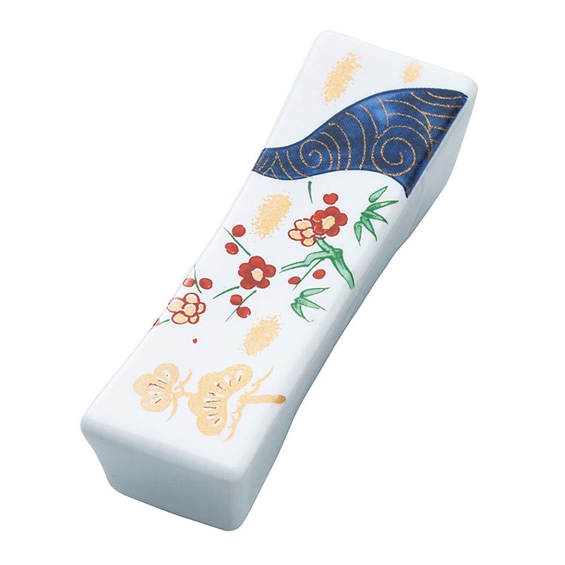 ヤマコー 陶器 長角箸置 松竹梅 15507 1個(ご注文単位1個)【直送品】