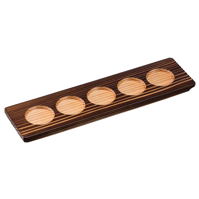 ヤマコー 利き酒トレイ 焼杉5穴 16255 1個(ご注文単位1個)【直送品】