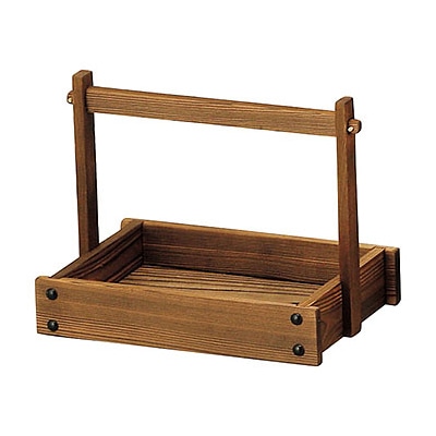 ヤマコー 焼杉手付カスタ―　大  16303 1個（ご注文単位1個）【直送品】