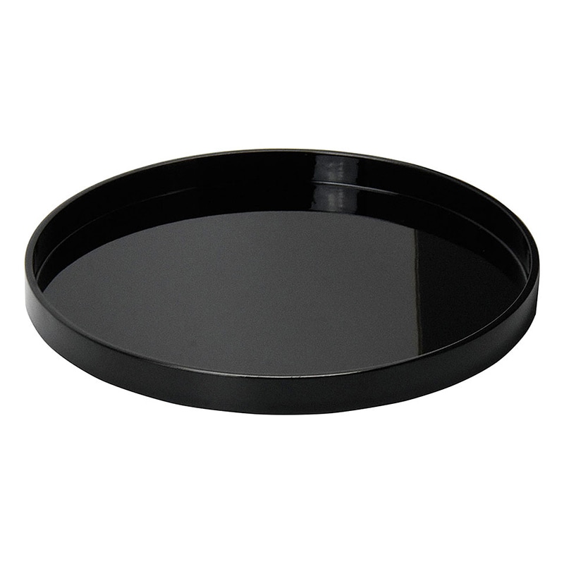 ヤマコー カシュー黒塗丸盆　8寸  17284 1個（ご注文単位1個）【直送品】