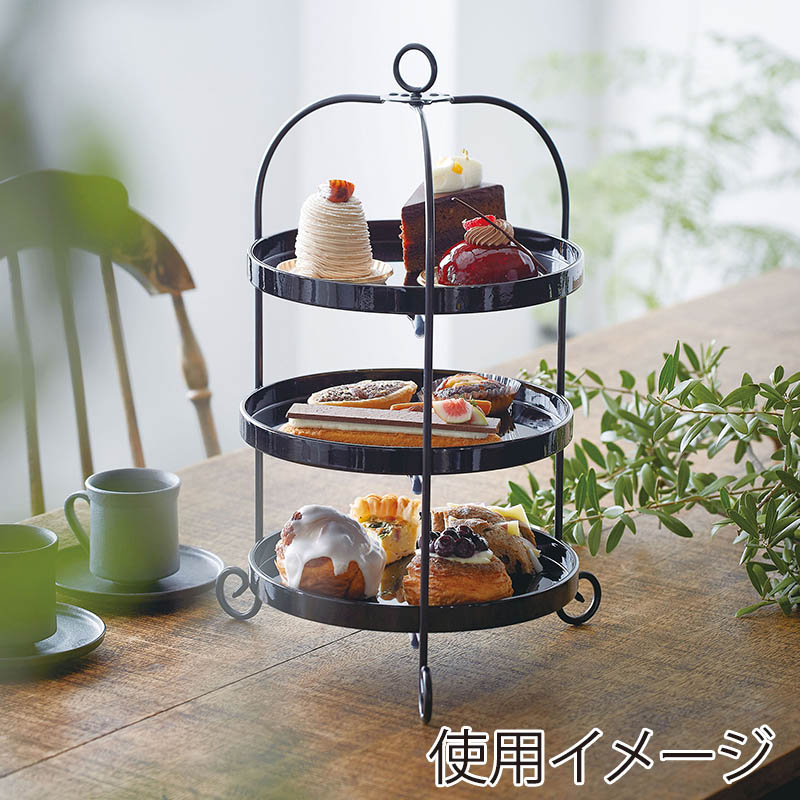 ヤマコー カシュー黒塗丸盆　8寸  17284 1個（ご注文単位1個）【直送品】