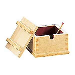 ヤマコー 檜　マス型薬味入　大＊薬味スプーン付  19201 1個（ご注文単位1個）【直送品】