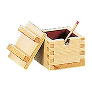 ヤマコー 檜　マス型薬味入　小　＊薬味スプーン付  19202 1個（ご注文単位1個）【直送品】