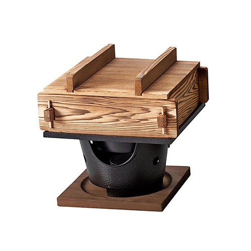 ヤマコー 新 焼杉セイロ水入 用美コンロセット 大 20367 1セット(ご注文単位1セット)【直送品】