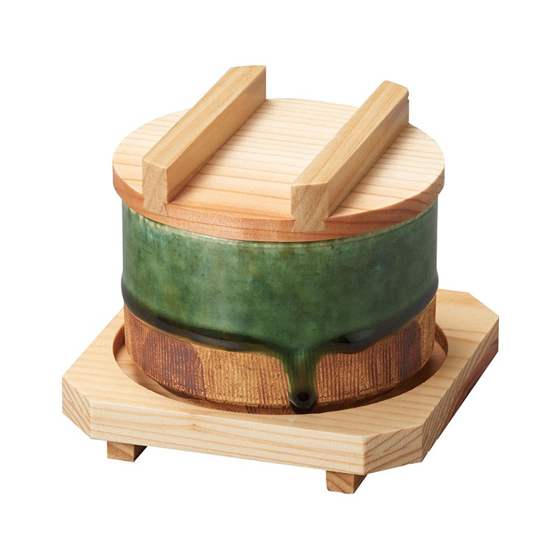 ヤマコー 織部くし目セイロセット　深型  20396 1セット（ご注文単位1セット）【直送品】