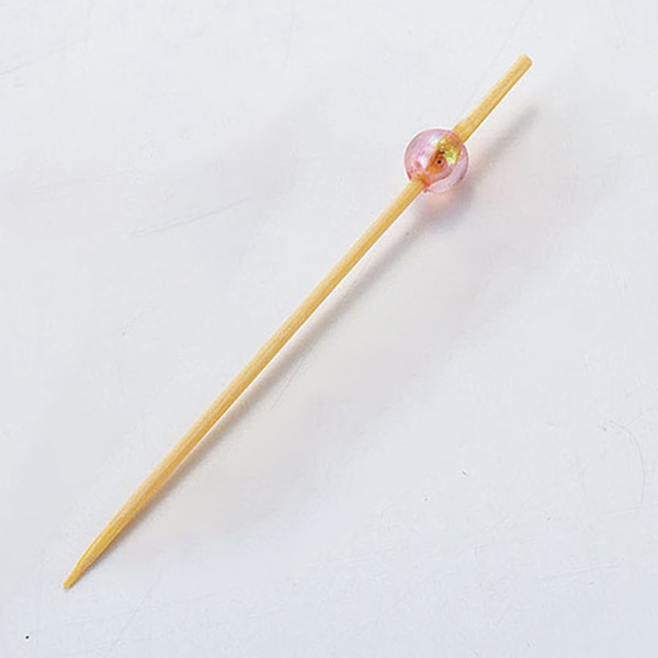 ヤマコー ビーズ串　7cm　桃　50本入  21096 1パック（ご注文単位1パック）【直送品】