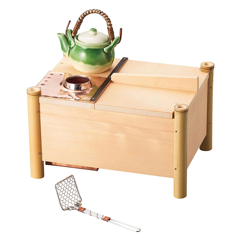 ヤマコー 新木曽ひのき湯豆腐桶　標準3点セット 木炭専用 21572 1セット（ご注文単位1セット）【直送品】