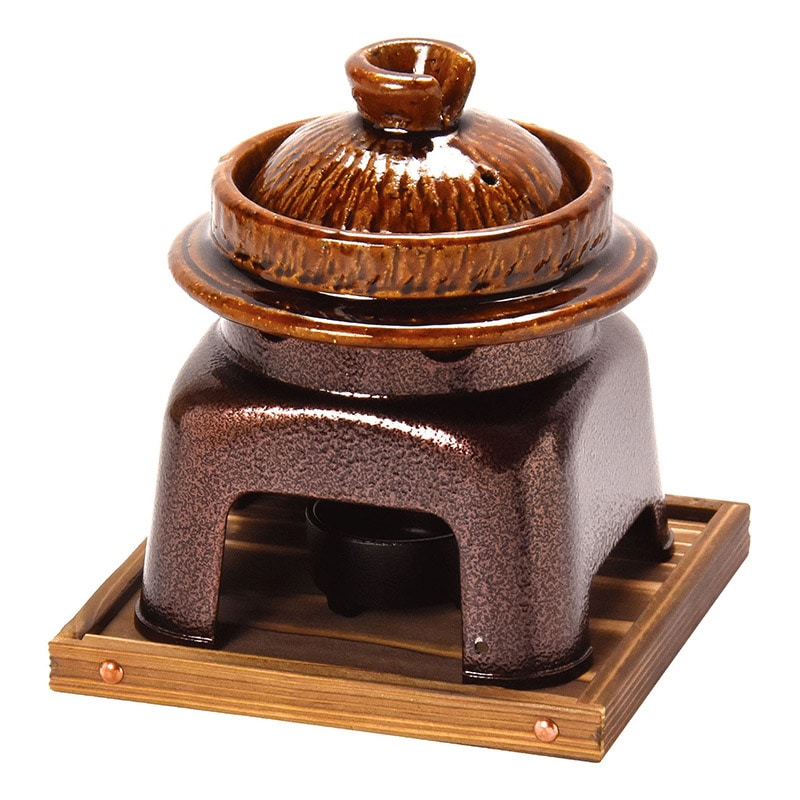 ヤマコー 飴釉羽釜かまどセット  21620 1セット（ご注文単位1セット）【直送品】