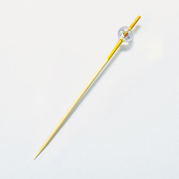 ヤマコー クリスタル珠彩串　9cm　黄　100本入  21632 1パック（ご注文単位1パック）【直送品】