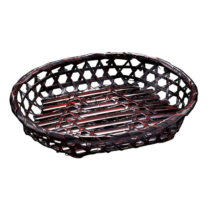 ヤマコー 溜塗小判篭 大 22104 1個(ご注文単位1個)【直送品】