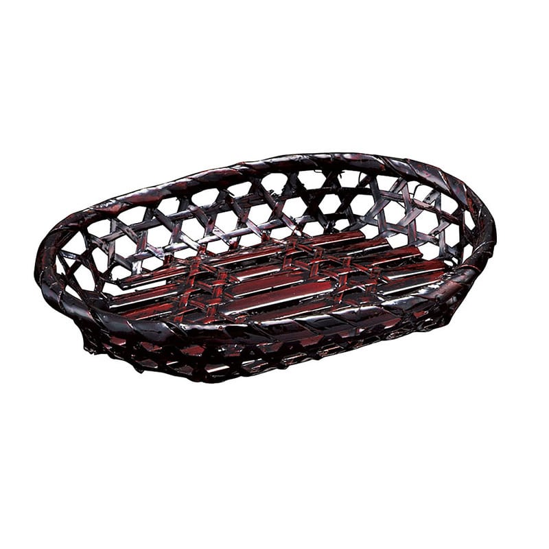 ヤマコー 溜塗小判篭 小 22105 1個(ご注文単位1個)【直送品】