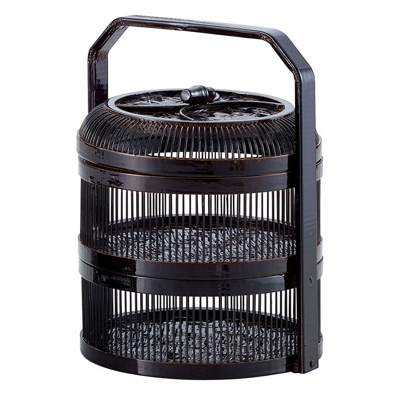 ヤマコー 千筋料理箱 2段 手付 22635 1個(ご注文単位1個)【直送品】