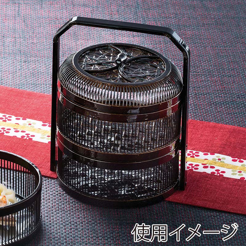 ヤマコー 千筋料理箱 2段 手付 22635 1個(ご注文単位1個)【直送品】